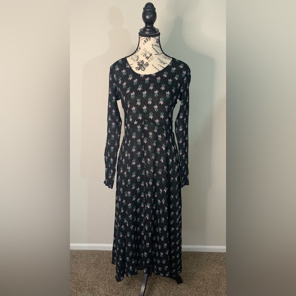 RAGA Maxi black dress with flower Size: S